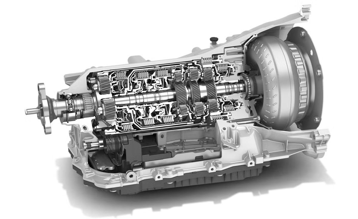 Boîte de vitesses automatique ZF 8 rapports en vue de coupe
